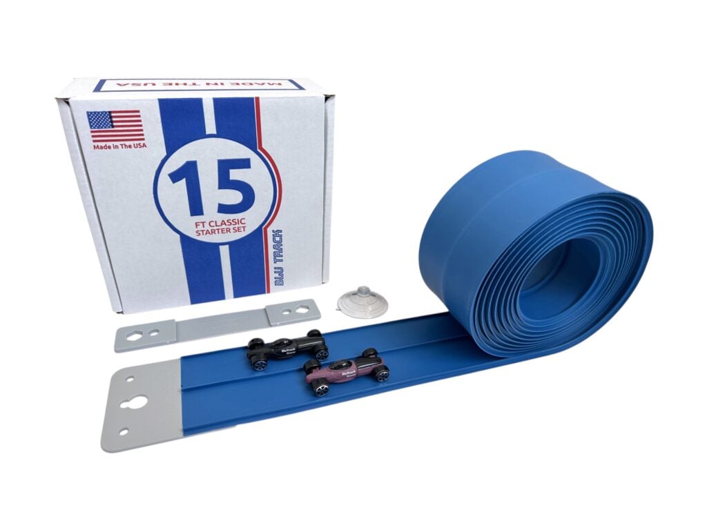 Classic 15-Foot Race Track Starter Set + Blu Track® Racers (2-Pack)